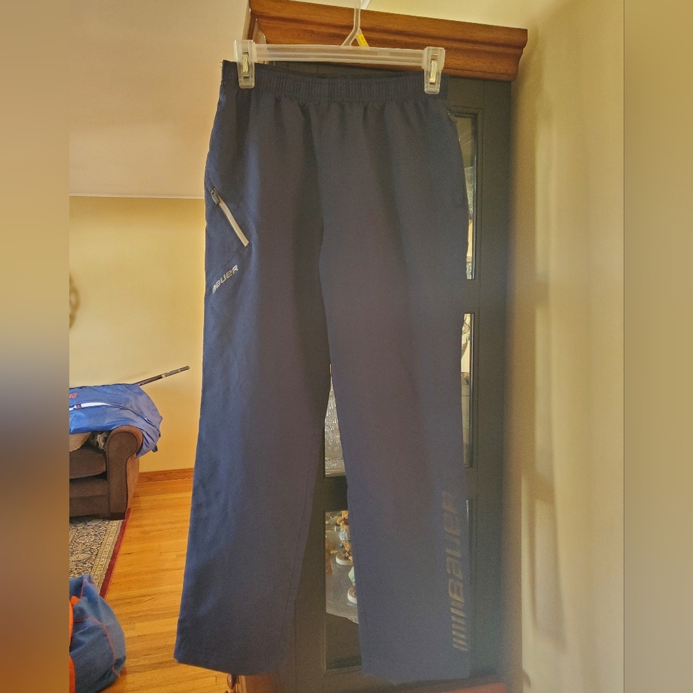 Bauer Team Youth Large Drawstring Elastic Waist Hockey Pants Navy